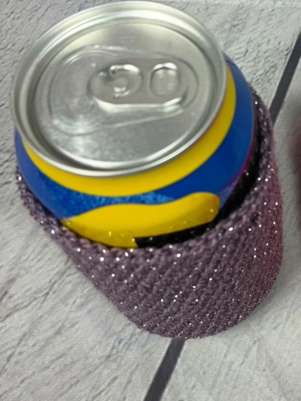 Handmade Purple Crochet Can Cozy Koosie